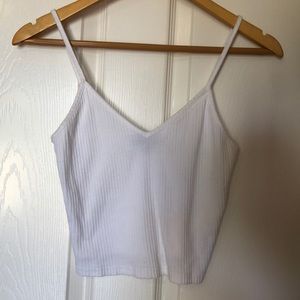 Topshop Ribbed White Tank
